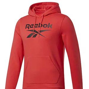 REEBOK Men's Sweatshirts Training Graphic Hoodie Big Logo Cherry Size XL